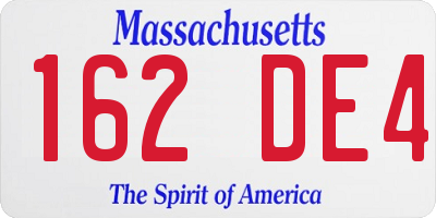 MA license plate 162DE4