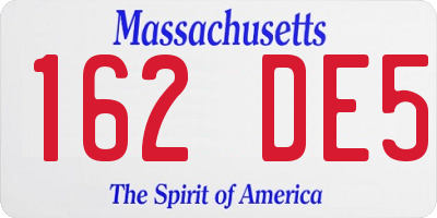 MA license plate 162DE5