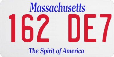 MA license plate 162DE7