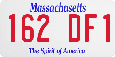 MA license plate 162DF1