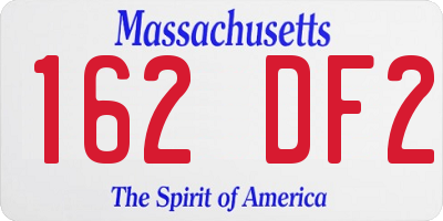 MA license plate 162DF2