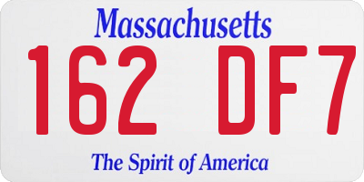 MA license plate 162DF7