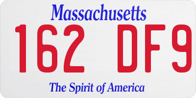 MA license plate 162DF9