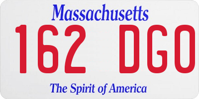 MA license plate 162DG0