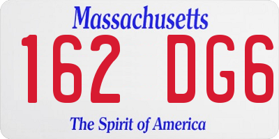 MA license plate 162DG6