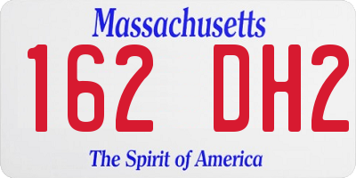 MA license plate 162DH2