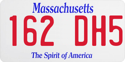 MA license plate 162DH5