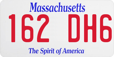 MA license plate 162DH6