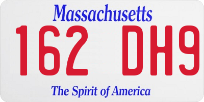 MA license plate 162DH9
