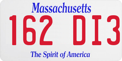 MA license plate 162DI3