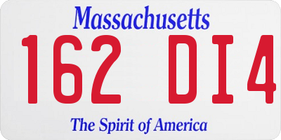 MA license plate 162DI4