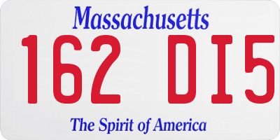 MA license plate 162DI5