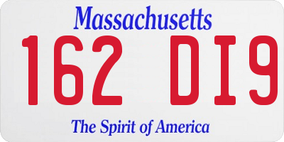 MA license plate 162DI9