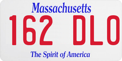 MA license plate 162DL0