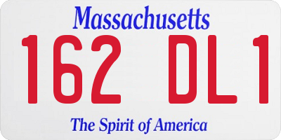 MA license plate 162DL1