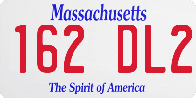 MA license plate 162DL2