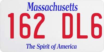 MA license plate 162DL6