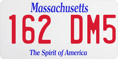MA license plate 162DM5