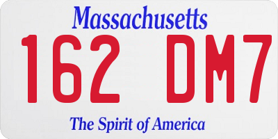 MA license plate 162DM7