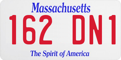 MA license plate 162DN1