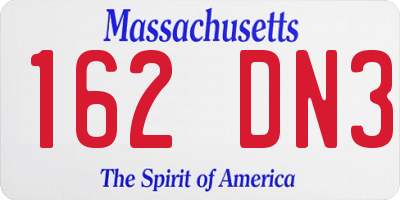 MA license plate 162DN3