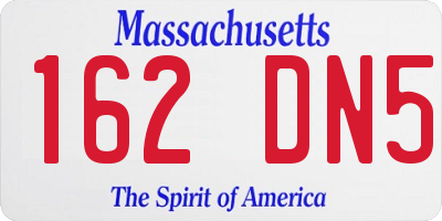 MA license plate 162DN5