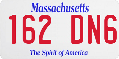 MA license plate 162DN6