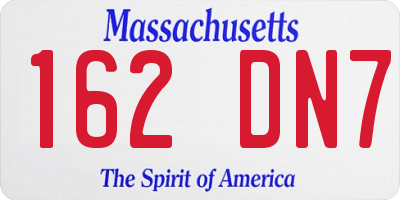 MA license plate 162DN7