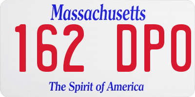 MA license plate 162DP0