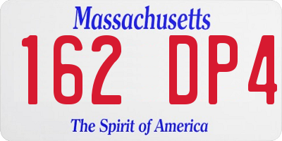 MA license plate 162DP4