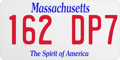 MA license plate 162DP7