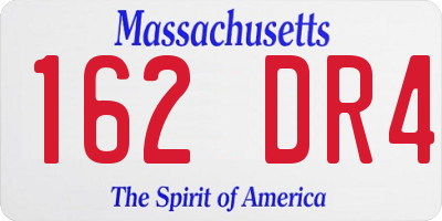 MA license plate 162DR4