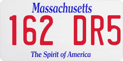 MA license plate 162DR5