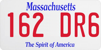 MA license plate 162DR6