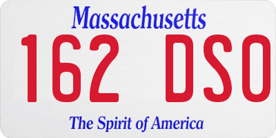 MA license plate 162DS0