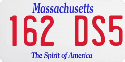 MA license plate 162DS5
