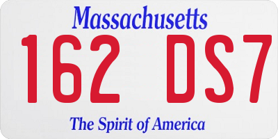 MA license plate 162DS7