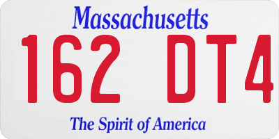 MA license plate 162DT4
