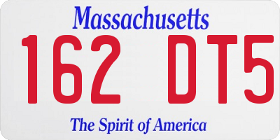 MA license plate 162DT5