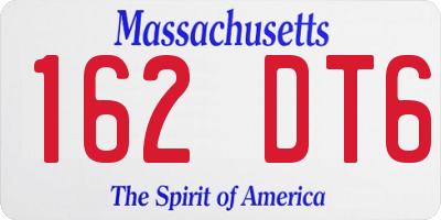 MA license plate 162DT6