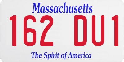 MA license plate 162DU1
