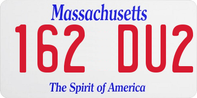 MA license plate 162DU2