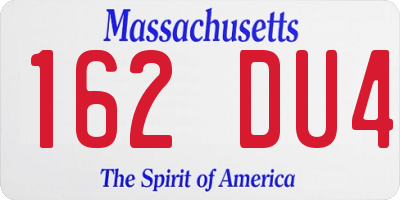MA license plate 162DU4