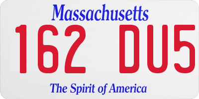 MA license plate 162DU5