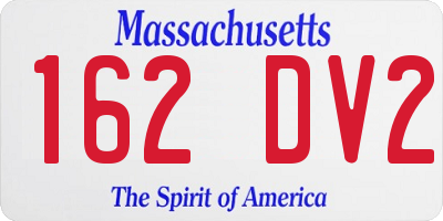 MA license plate 162DV2