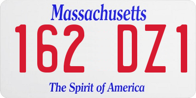 MA license plate 162DZ1