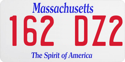 MA license plate 162DZ2