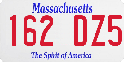 MA license plate 162DZ5