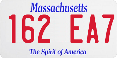 MA license plate 162EA7