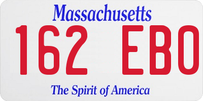 MA license plate 162EB0